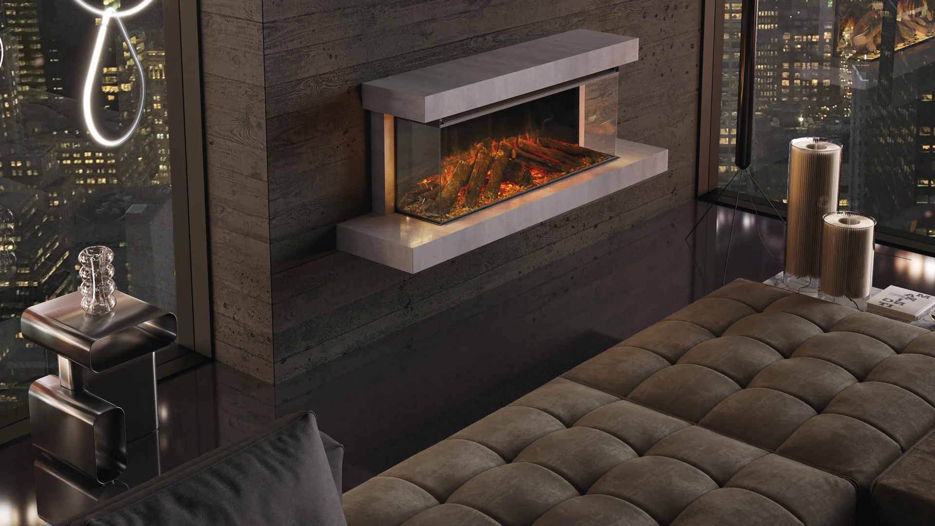 Ηλεκτρικό Τζάκι La Nordica LUMEN 1200 με Πλαίσιο.